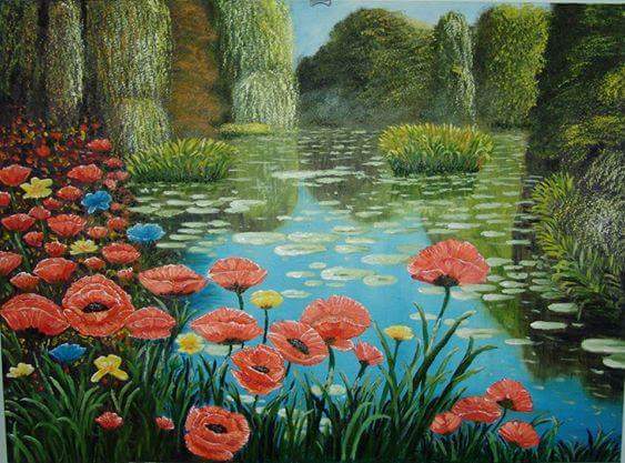 Flowers by the lake — Sarita Chowdhary
